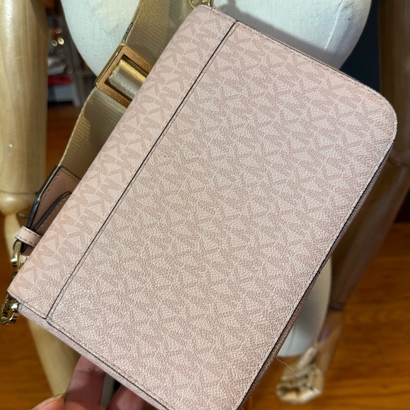 MICHAEL KORS SLOAN EDITOR MEDIUM FLAP SHOULDER MESSENGER BAG MK POWDER BLUSH - Picture 9 of 16